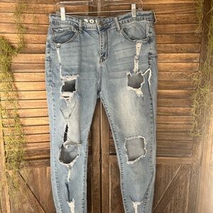 S.O.N.G Distressed Blue Jeans
